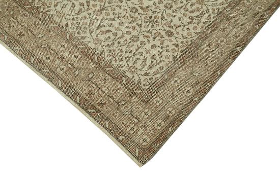 5x10 Beige Turkish Vintage Area Rug - 41552