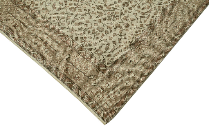 5x10 Beige Turkish Vintage Area Rug - 41552
