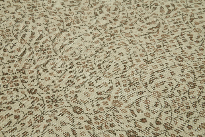 5x10 Beige Turkish Vintage Area Rug - 41552