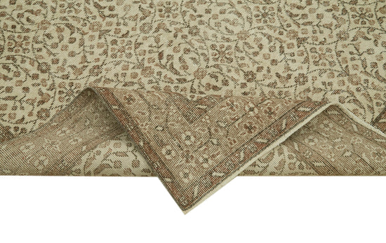 5x10 Beige Turkish Vintage Area Rug - 41552