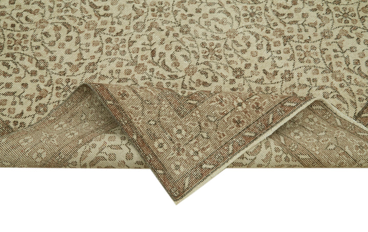 5x10 Beige Turkish Vintage Area Rug - 41552