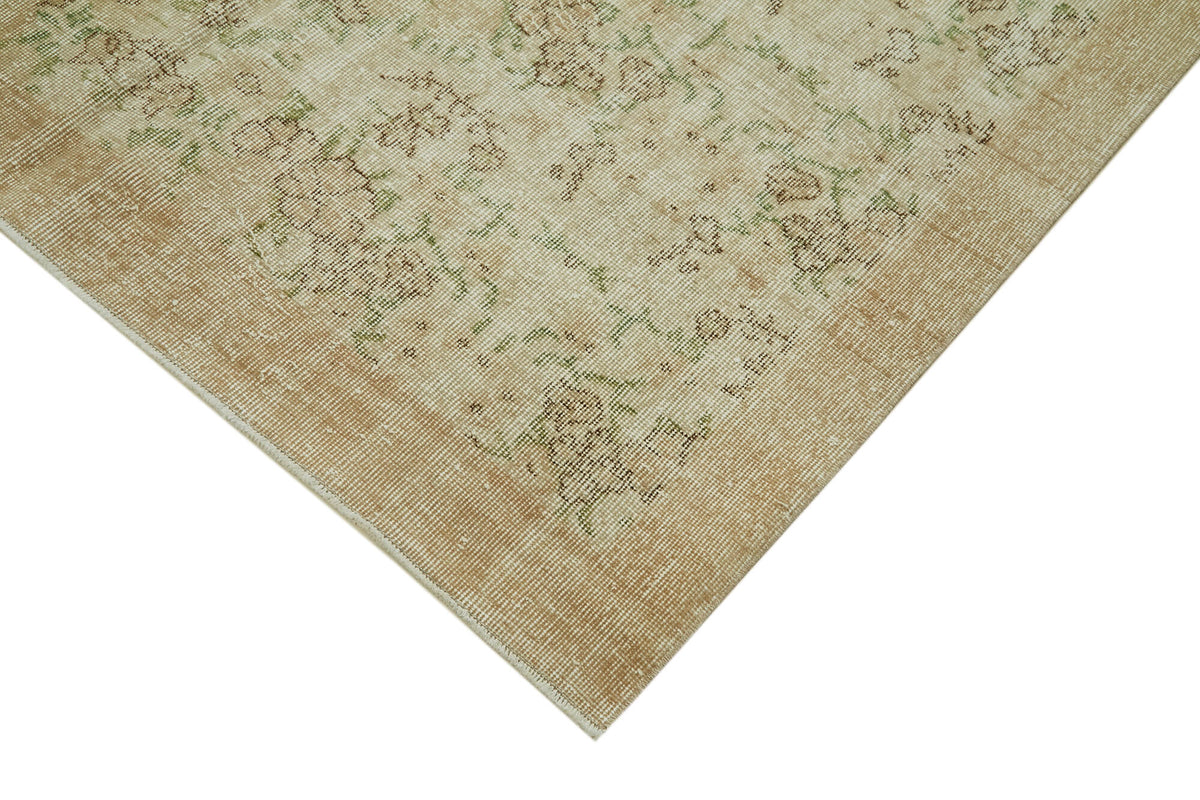 6x9 Beige Turkish Vintage Area Rug - 41555