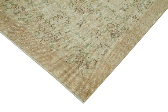 6x9 Beige Turkish Vintage Area Rug - 41555