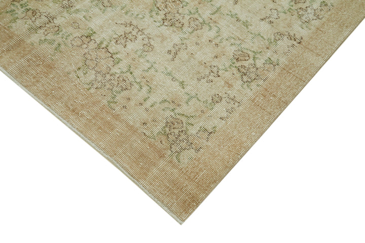 6x9 Beige Turkish Vintage Area Rug - 41555