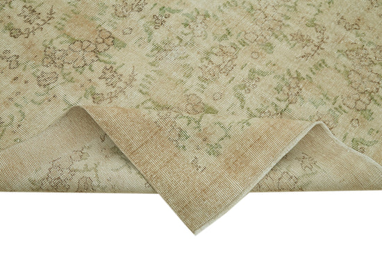 6x9 Beige Turkish Vintage Area Rug - 41555