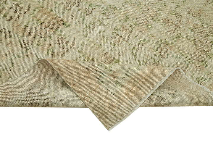 6x9 Beige Turkish Vintage Area Rug - 41555