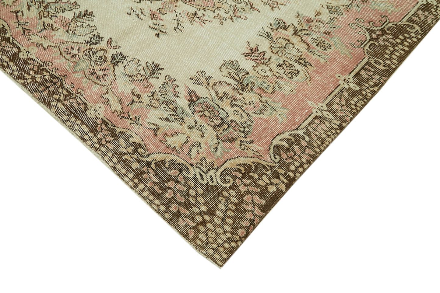 6x8 Beige Turkish Vintage Area Rug - 41556