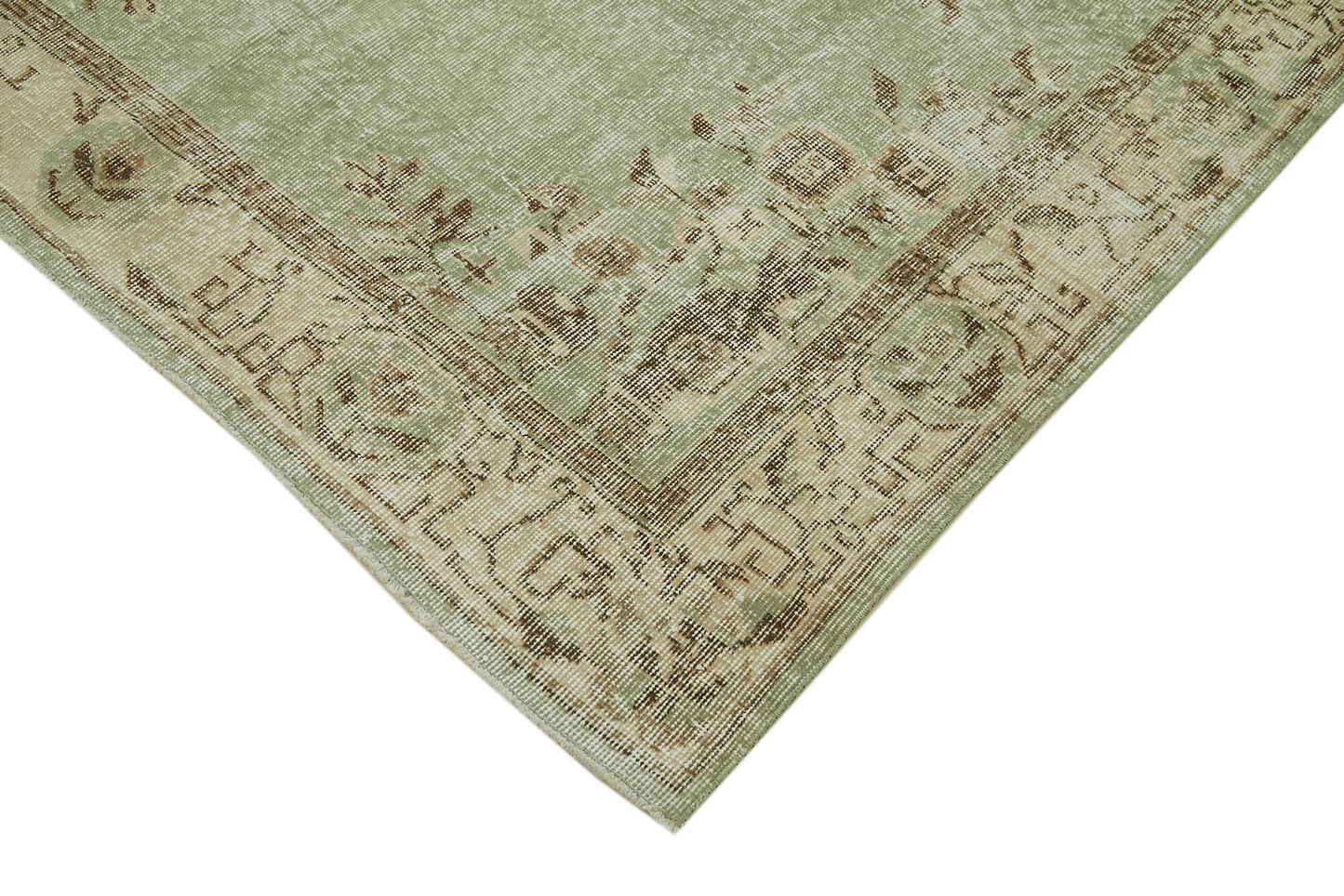 5x9 Beige Turkish Vintage Area Rug - 41557