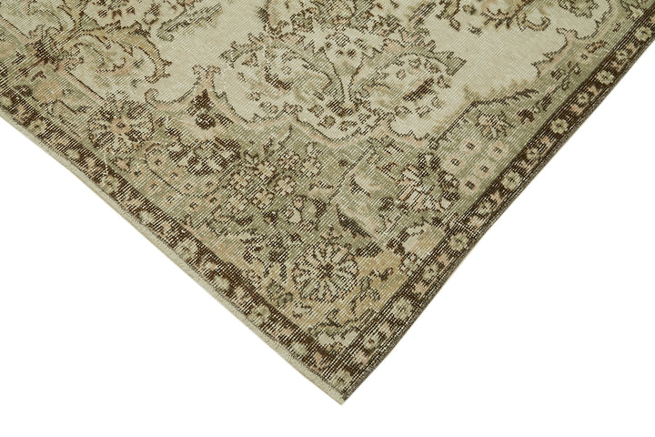 5x10 Beige Turkish Vintage Area Rug - 41559