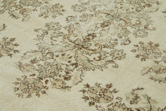 5x10 Beige Turkish Vintage Area Rug - 41559
