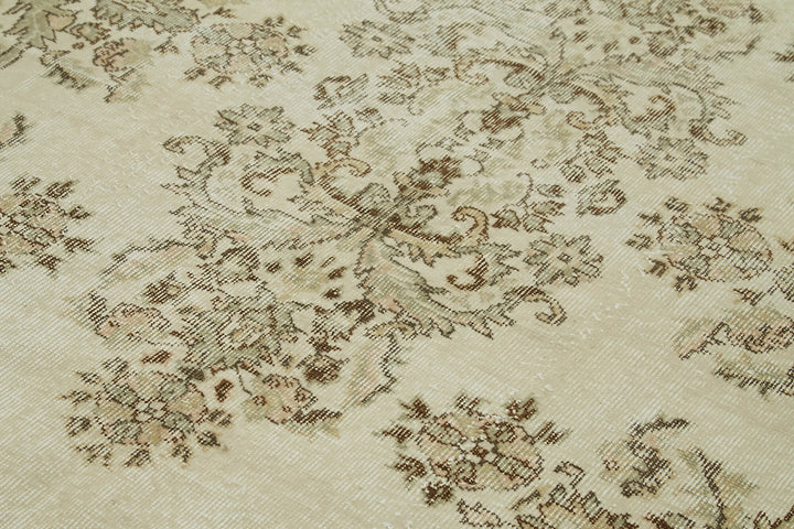 5x10 Beige Turkish Vintage Area Rug - 41559