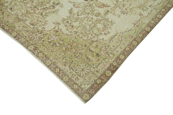 6x9 Beige Turkish Vintage Area Rug - 41560