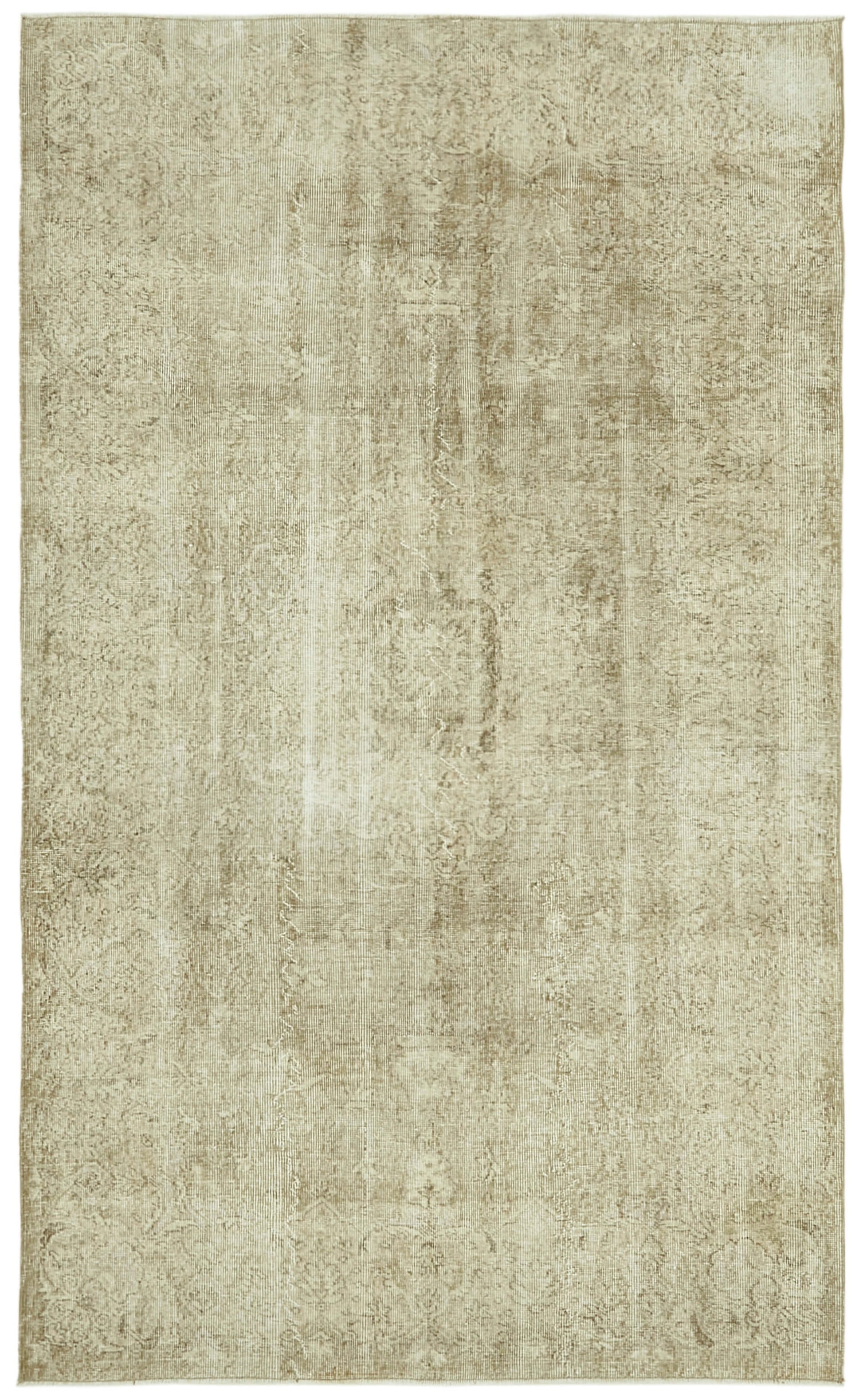 5x9 Beige Turkish Vintage Area Rug - 41561