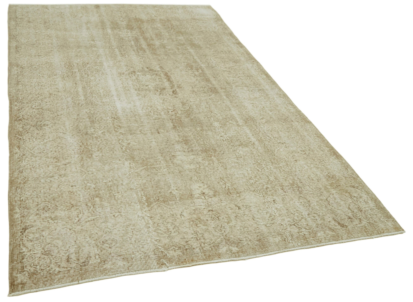 5x9 Beige Turkish Vintage Area Rug - 41561