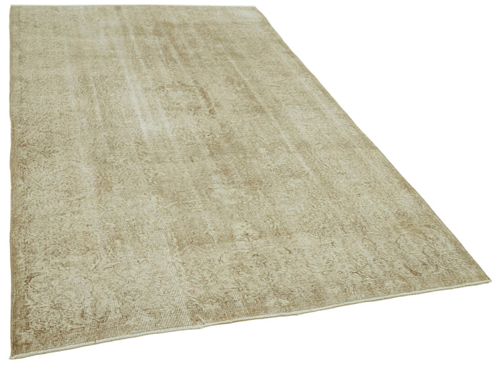 5x9 Beige Turkish Vintage Area Rug - 41561