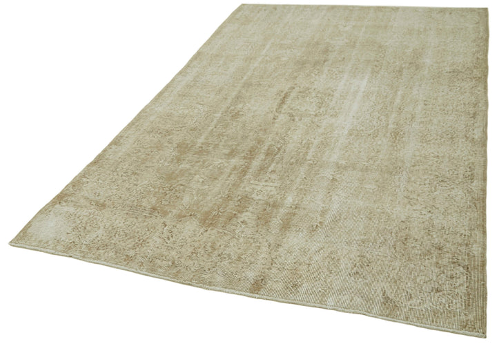 5x9 Beige Turkish Vintage Area Rug - 41561