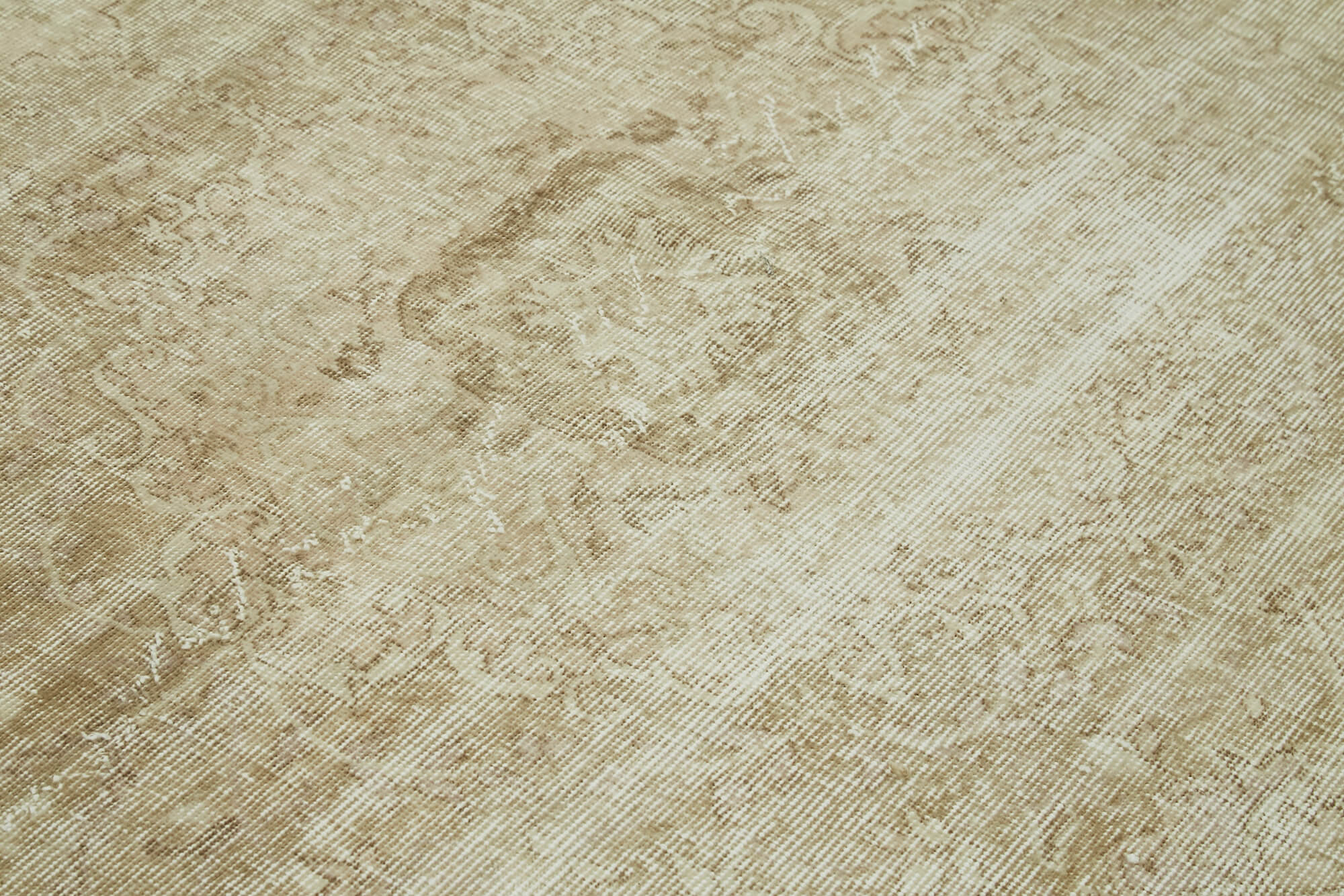5x9 Beige Turkish Vintage Area Rug - 41561