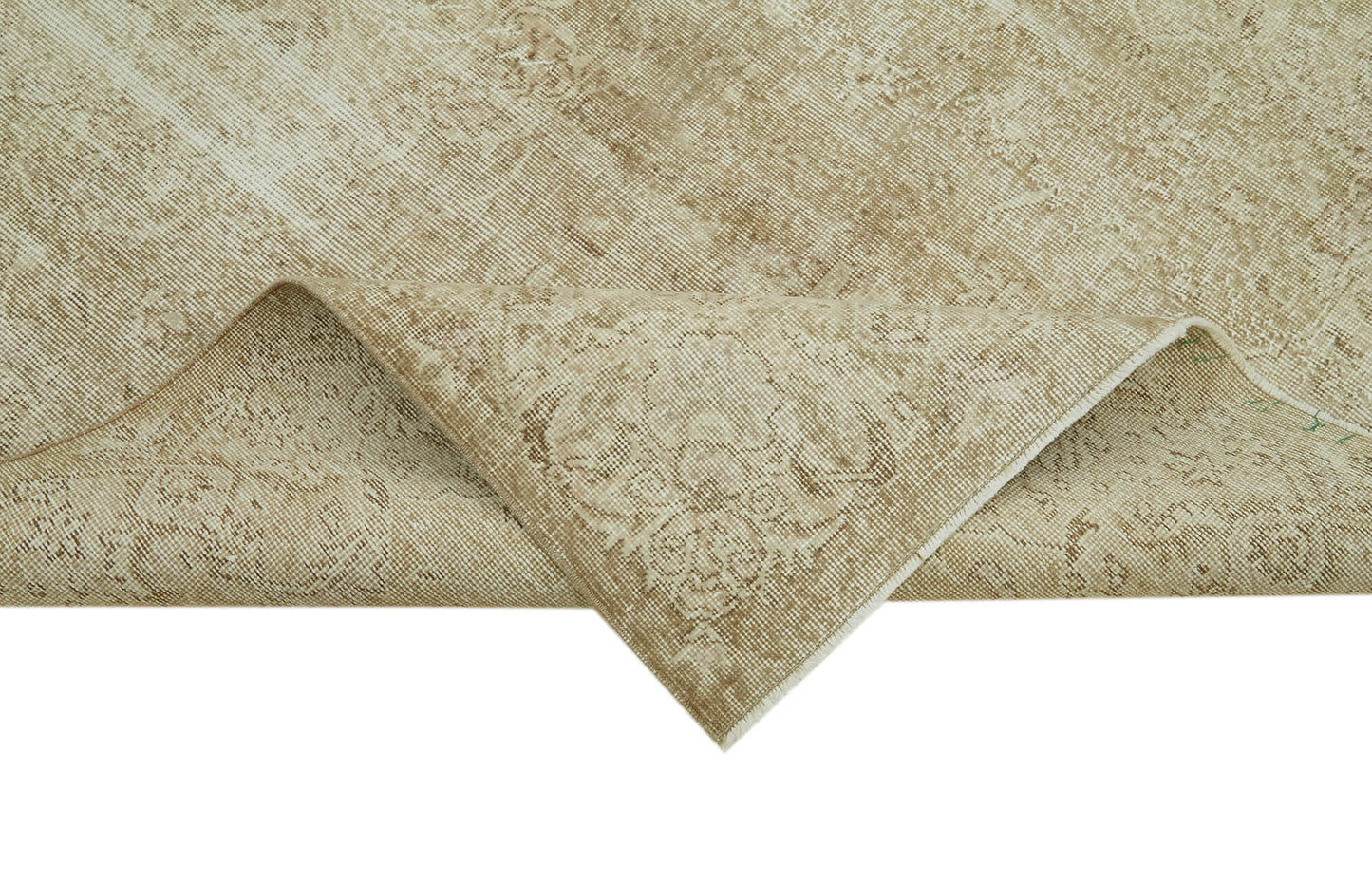 5x9 Beige Turkish Vintage Area Rug - 41561