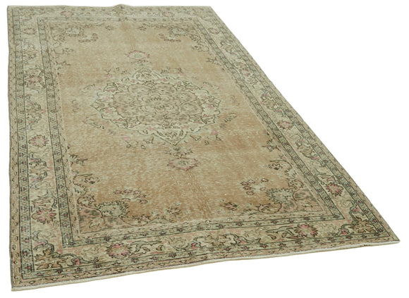 5x7 Beige Turkish Vintage Area Rug - 41563
