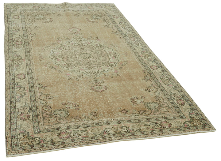 5x7 Beige Turkish Vintage Area Rug - 41563