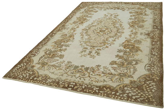 6x10 Beige Turkish Vintage Area Rug - 41567