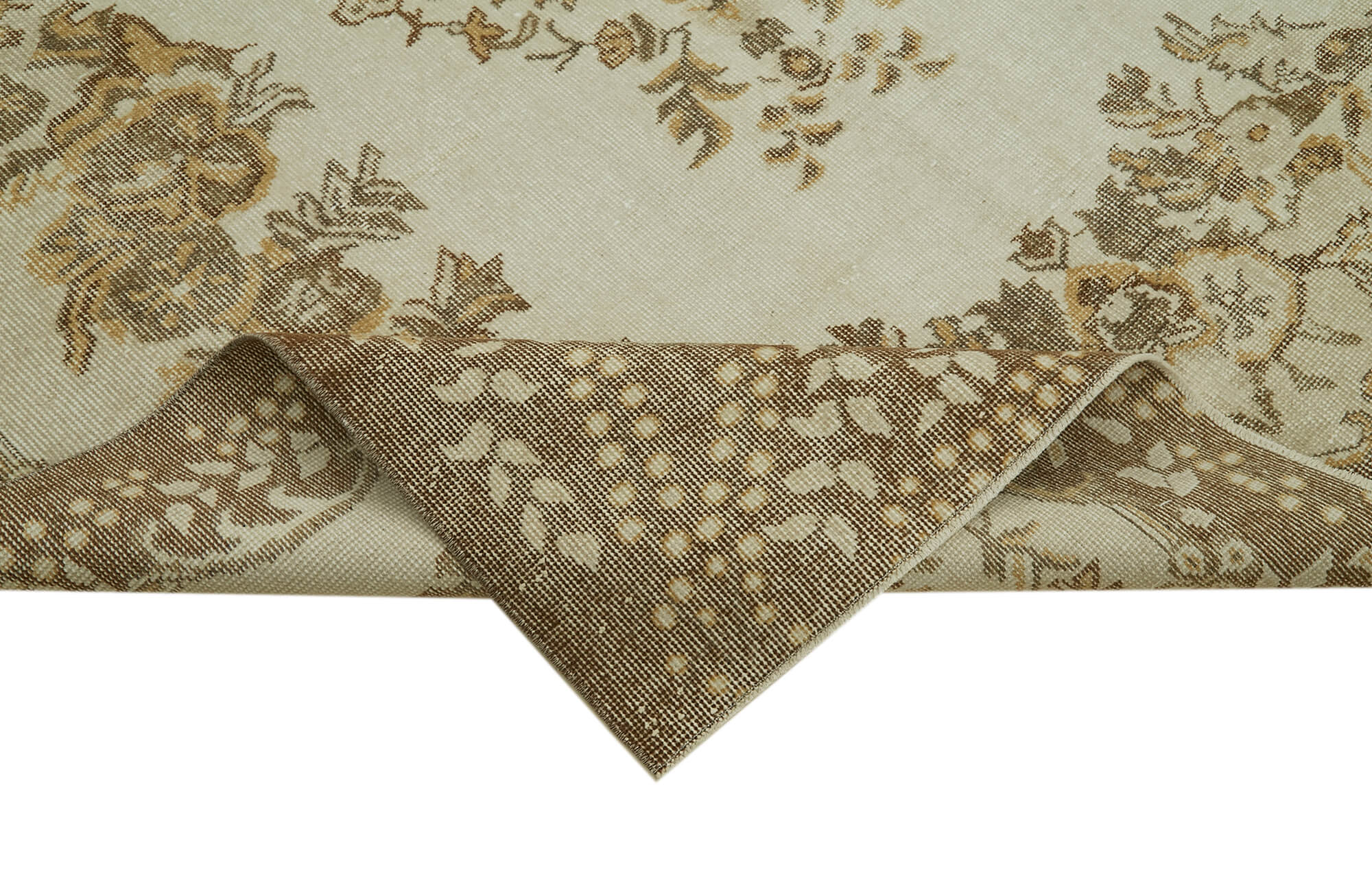 6x10 Beige Turkish Vintage Area Rug - 41567