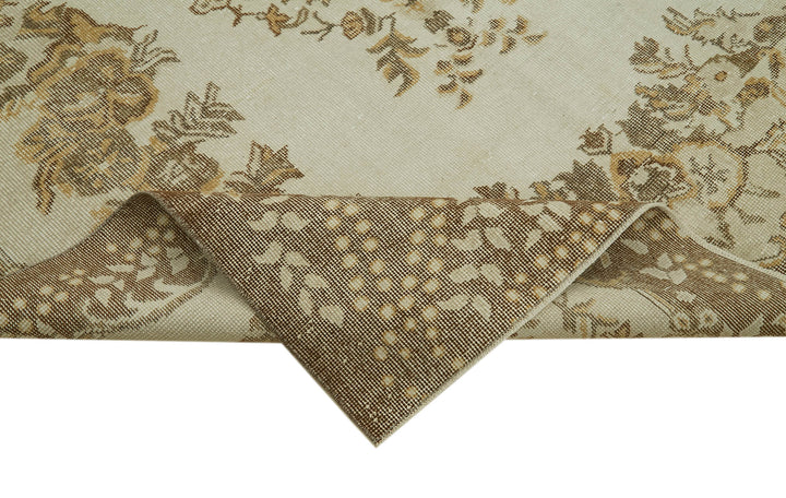 6x10 Beige Turkish Vintage Area Rug - 41567