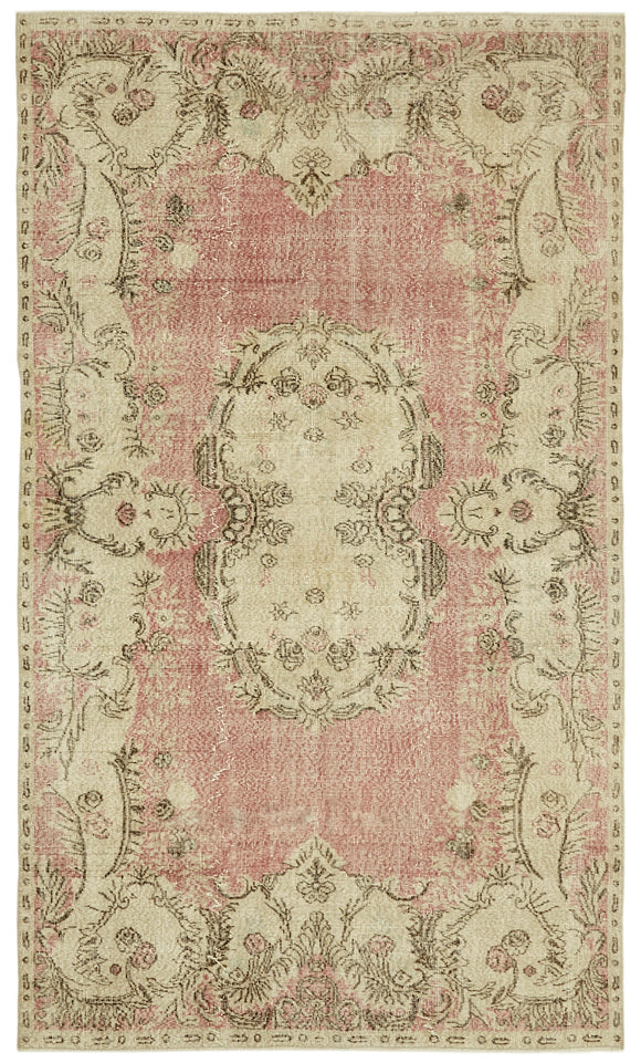 6x10 Beige Turkish Vintage Area Rug - 41571