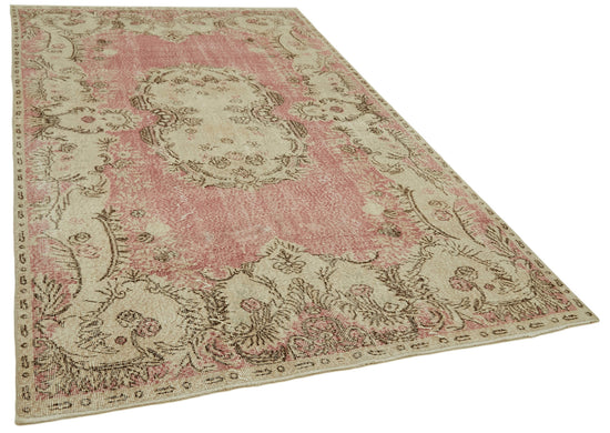 6x10 Beige Turkish Vintage Area Rug - 41571