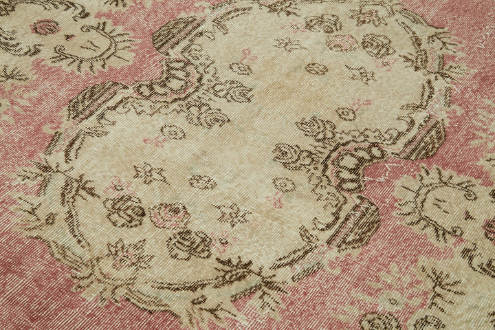 6x10 Beige Turkish Vintage Area Rug - 41571