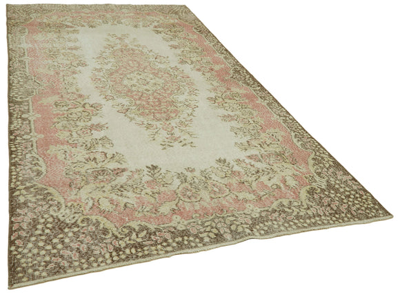 6x10 Beige Turkish Vintage Area Rug - 41572