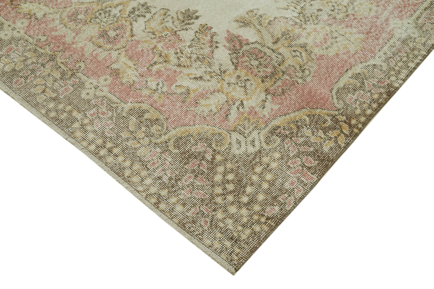 6x10 Beige Turkish Vintage Area Rug - 41572