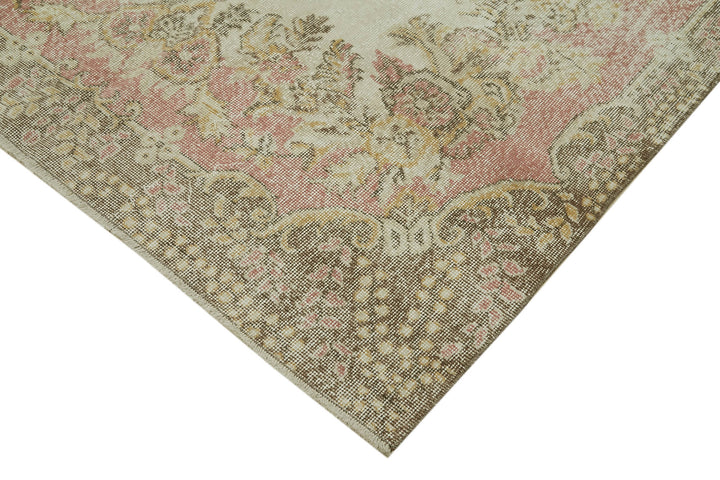 6x10 Beige Turkish Vintage Area Rug - 41572