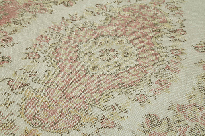 6x10 Beige Turkish Vintage Area Rug - 41572