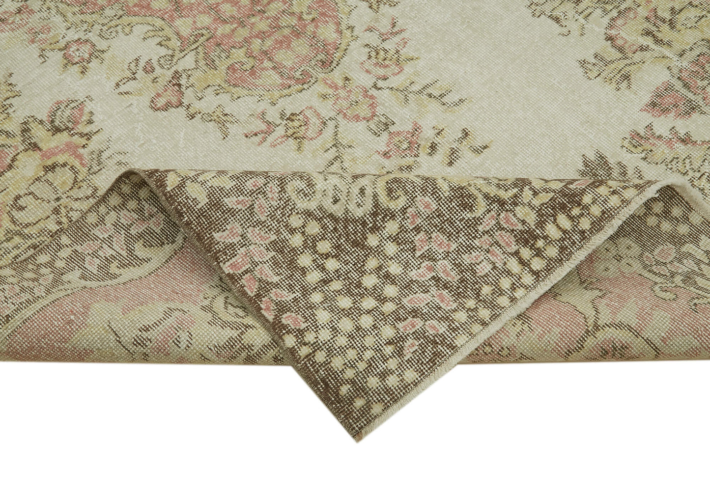 6x10 Beige Turkish Vintage Area Rug - 41572