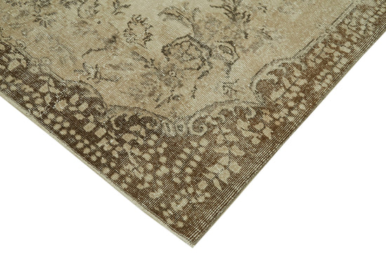 6x9 Beige Turkish Vintage Area Rug - 41579