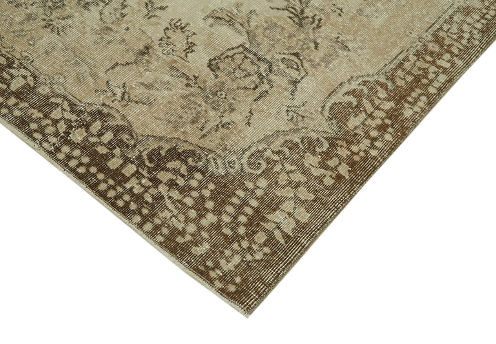 6x9 Beige Turkish Vintage Area Rug - 41579