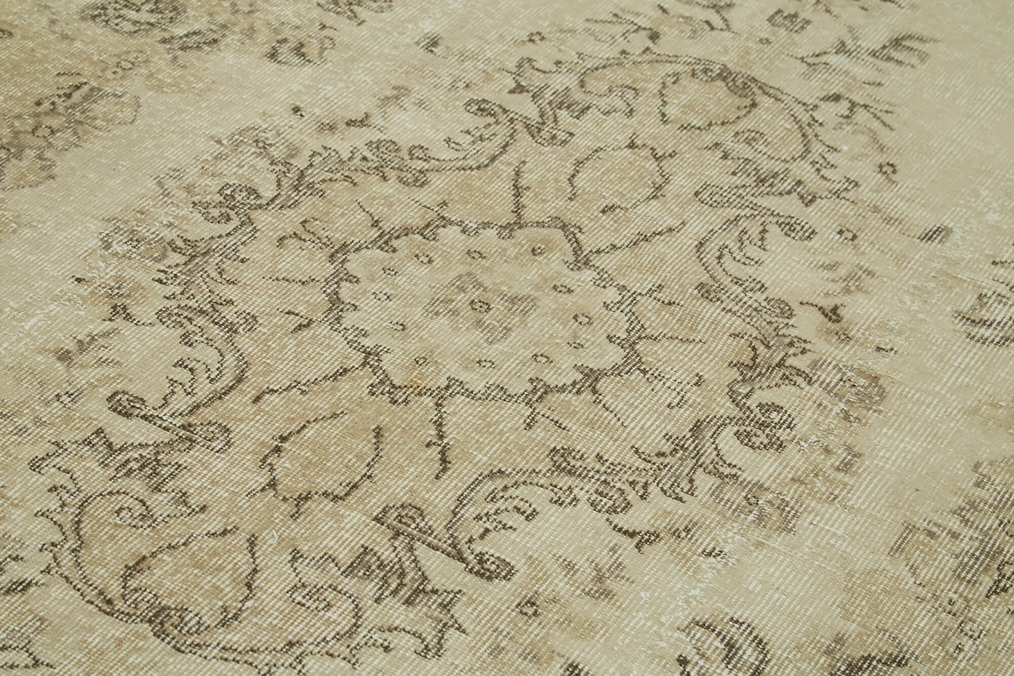 6x9 Beige Turkish Vintage Area Rug - 41579