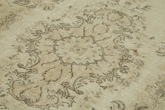 6x9 Beige Turkish Vintage Area Rug - 41579