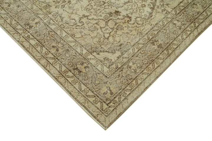 5x9 Beige Turkish Vintage Area Rug - 41583