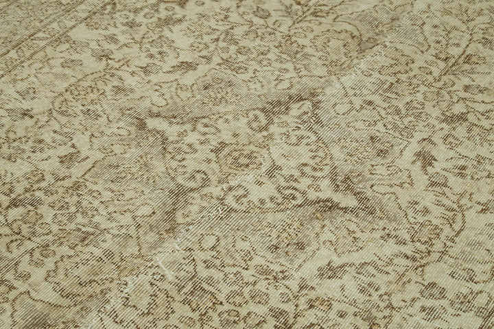 5x9 Beige Turkish Vintage Area Rug - 41583