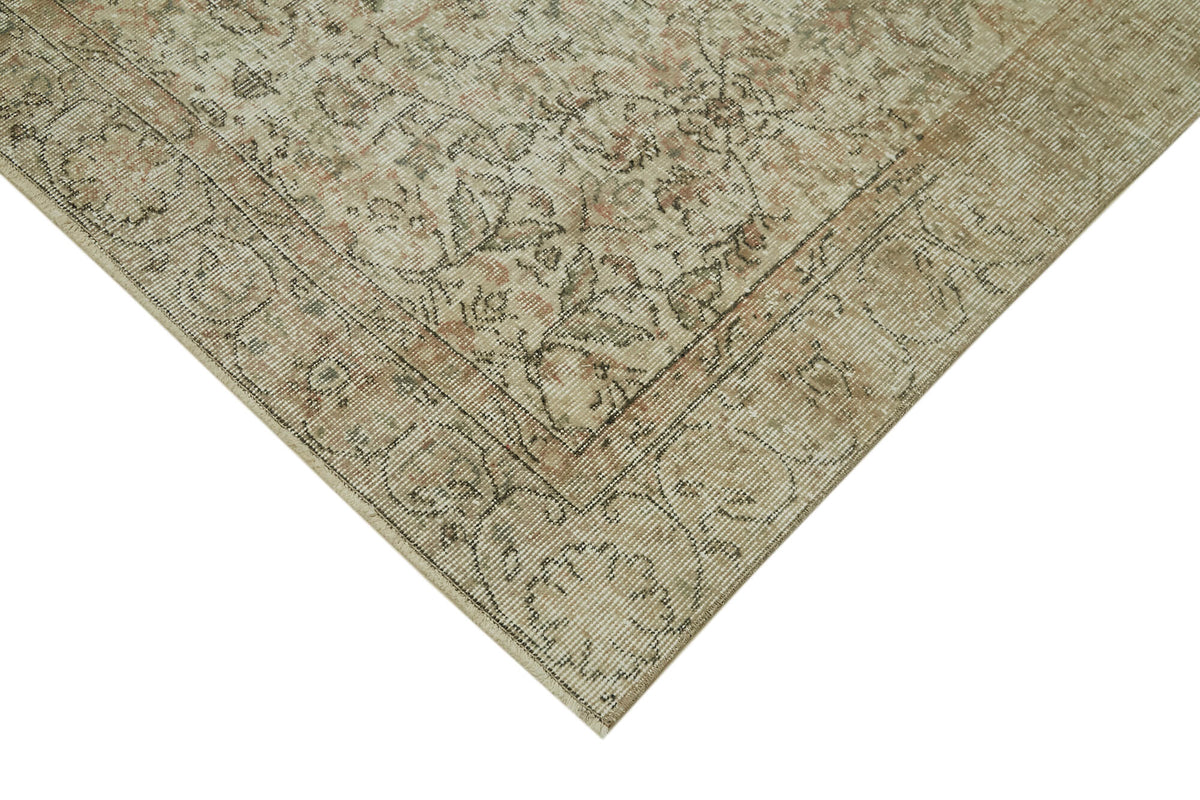 5x8 Beige Turkish Vintage Area Rug - 41584