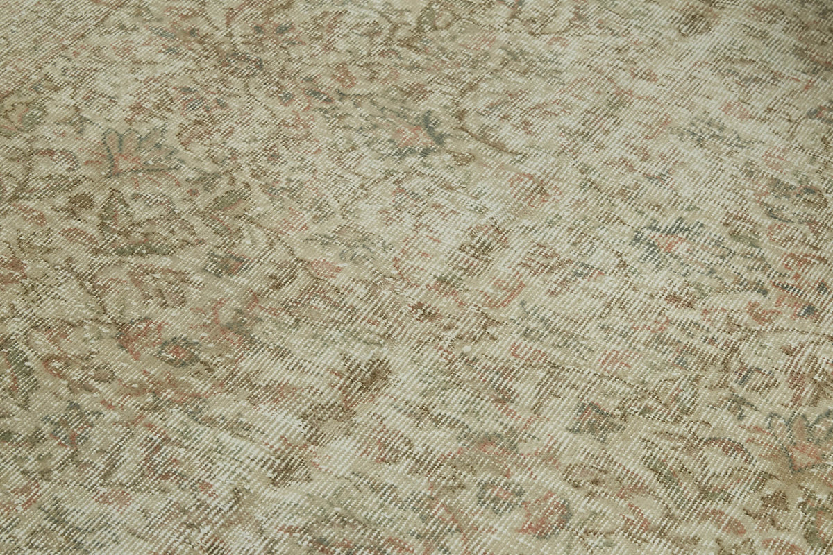 5x8 Beige Turkish Vintage Area Rug - 41584