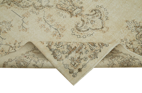 6x9 Beige Turkish Vintage Area Rug - 41588