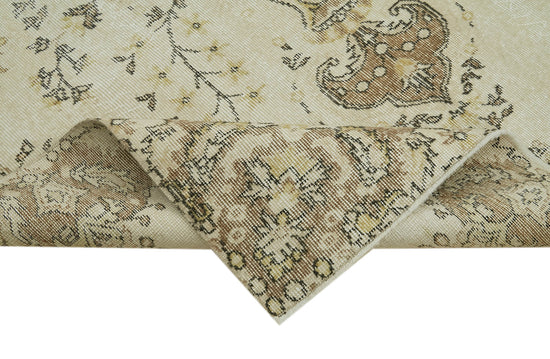 6x9 Beige Turkish Vintage Area Rug - 41589