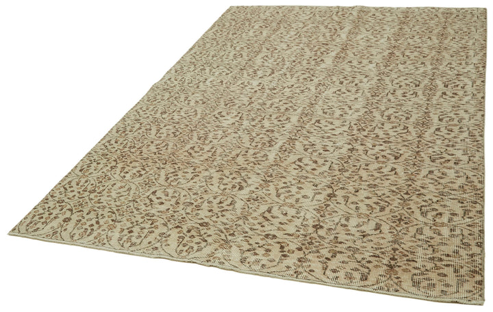 6x9 Beige Turkish Vintage Area Rug - 41590