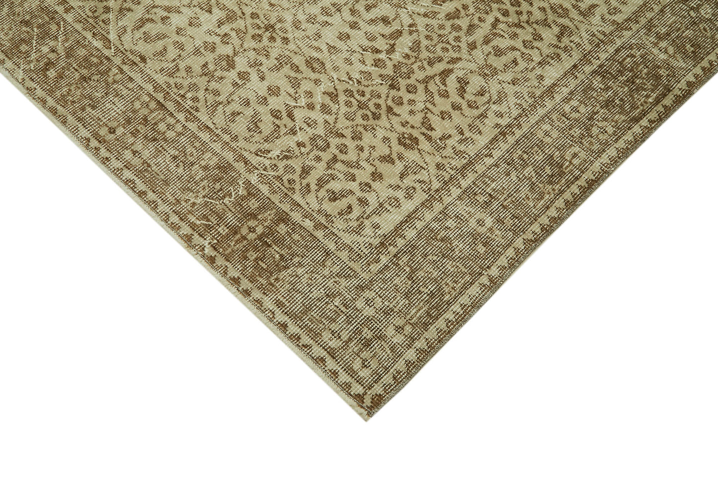 5x9 Beige Turkish Vintage Area Rug - 41591