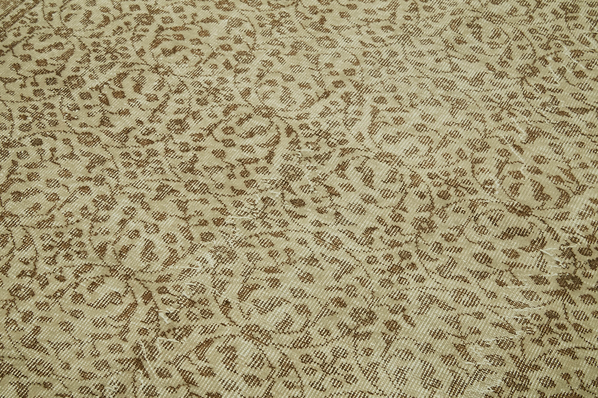 5x9 Beige Turkish Vintage Area Rug - 41591