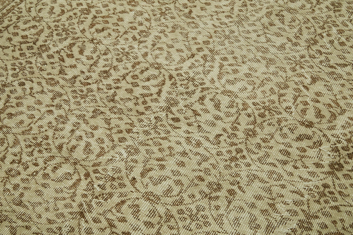 5x9 Beige Turkish Vintage Area Rug - 41591