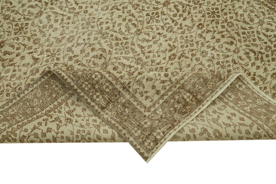 5x9 Beige Turkish Vintage Area Rug - 41591